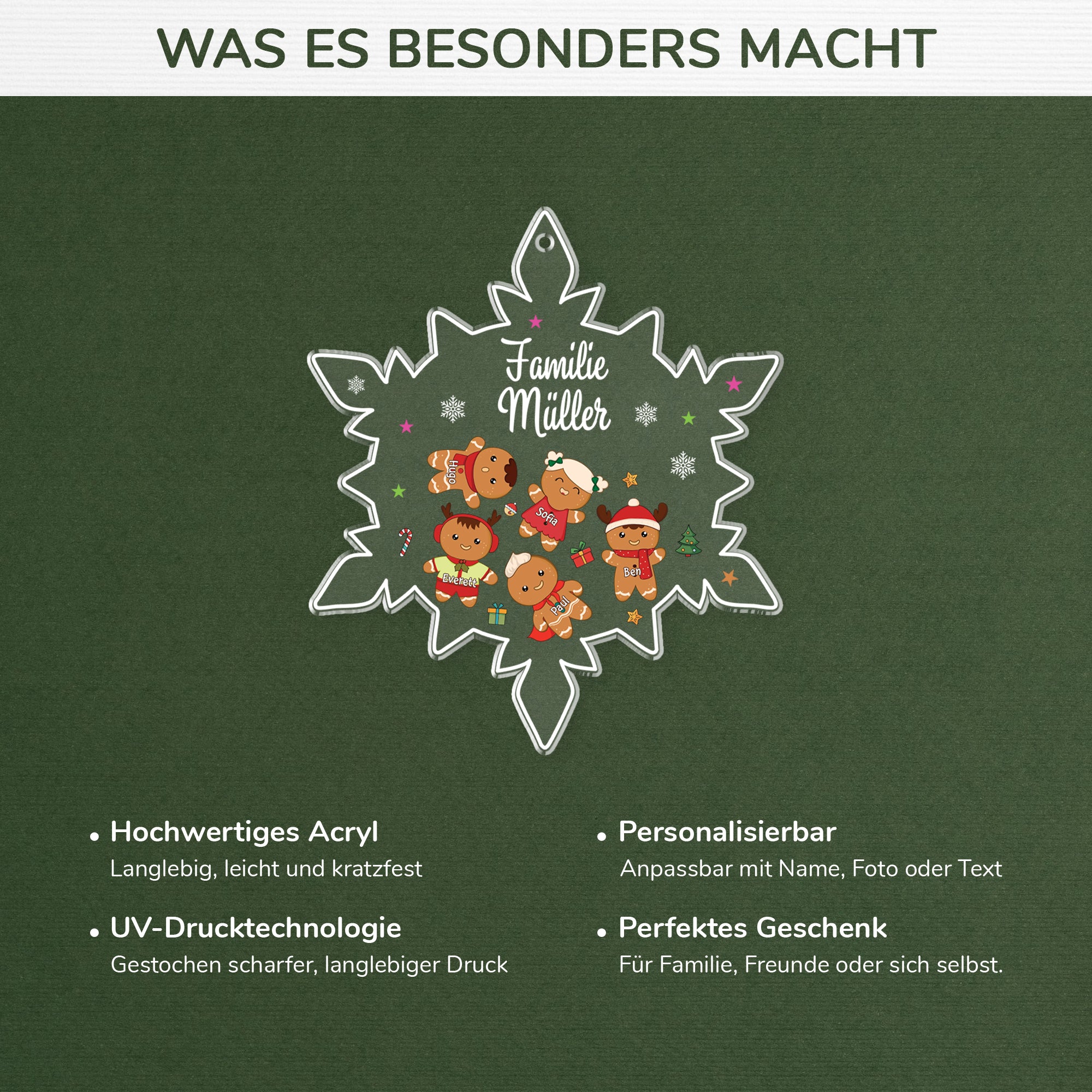 5869OGE4 familie lebkuchenmann personalisierter weihnachtsschmuck acryl 5869OKMCI