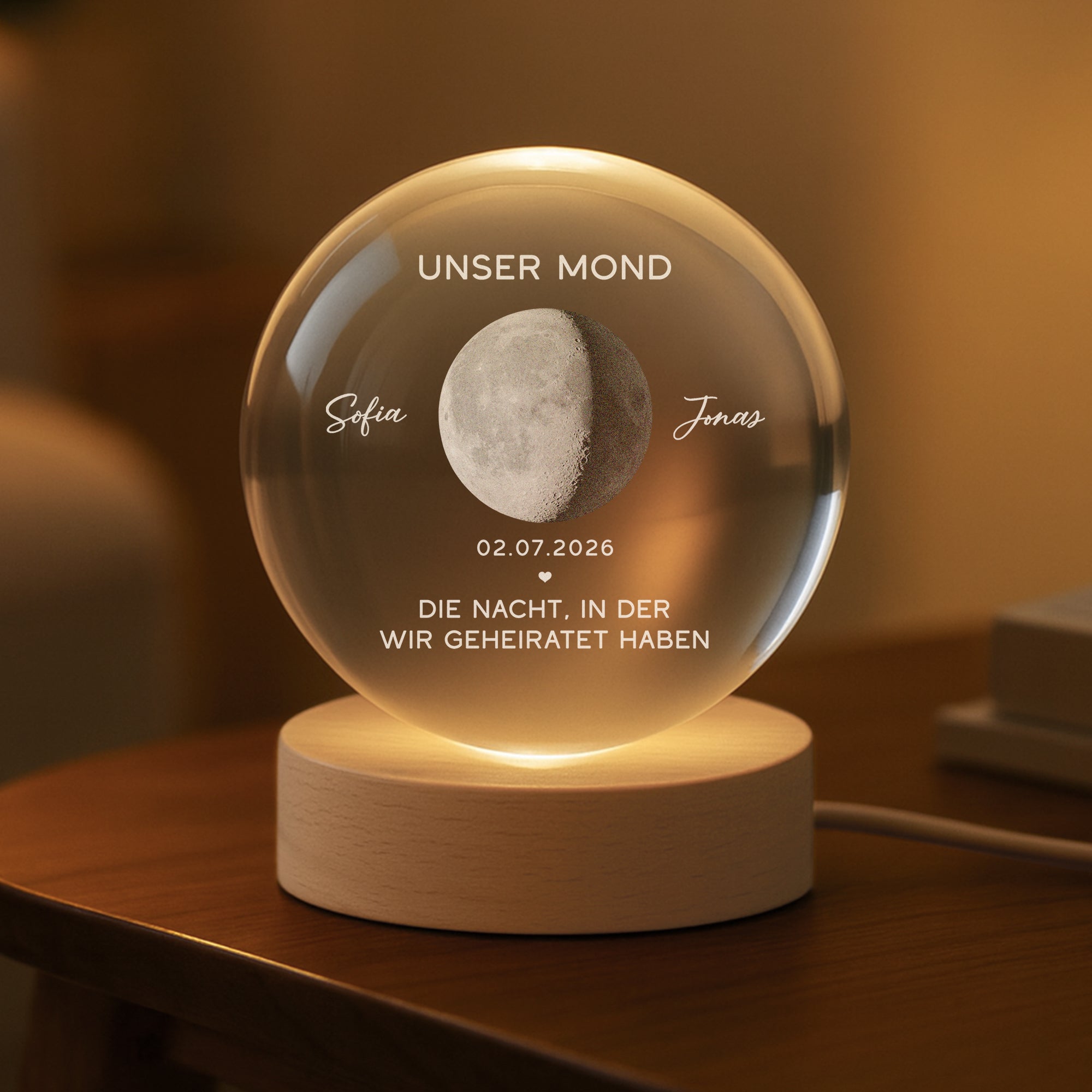 5885LGE2 die nacht in der wir geheiratet haben personalisierte paar geschenke  kristallkugel mondphase 5885l8pzg