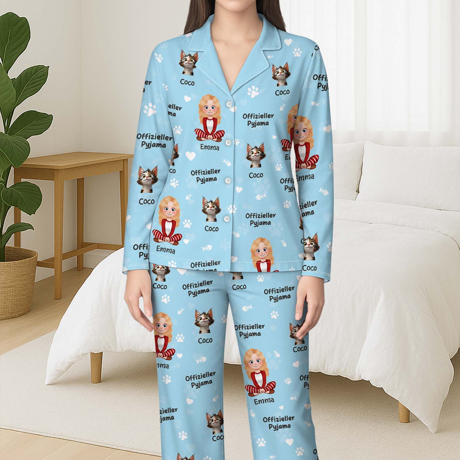 5924VGE3 offizieller pyjama personalisierte pyjama_ katze 5924V3YND