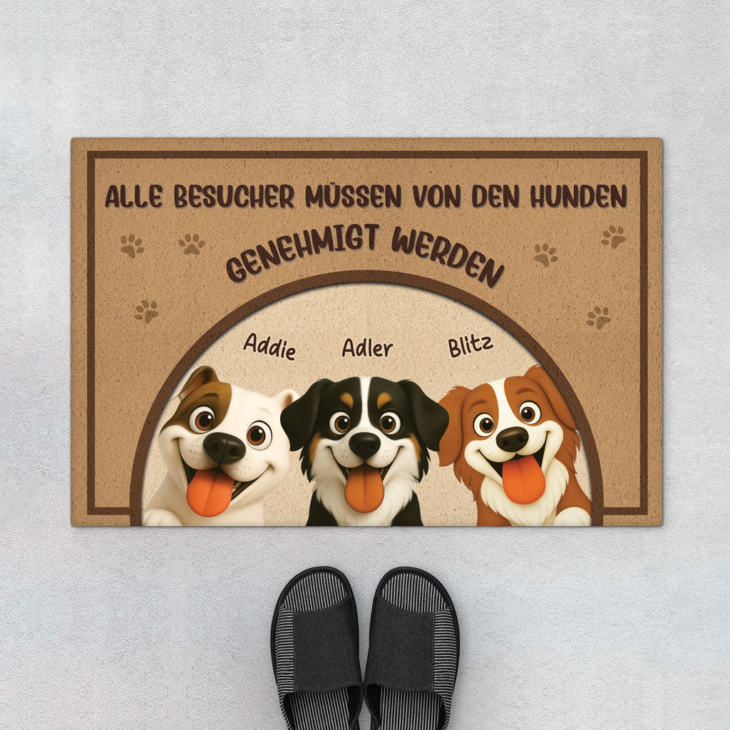 5931DGE1 allebesuchermussenvomhund genehmigtwerden fussmatte personalisiert hund_ 5931D6TAC