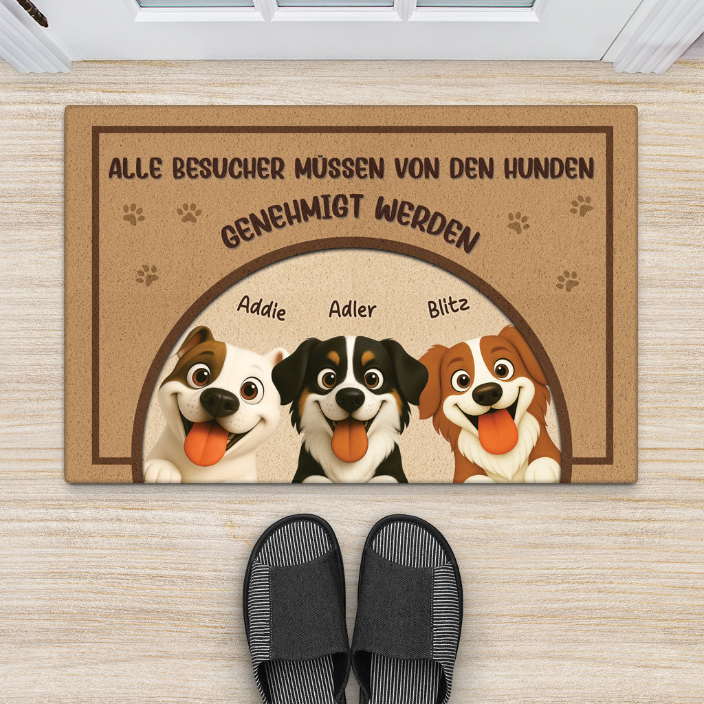 5931DGE2 allebesuchermussenvomhund genehmigtwerden fussmatte personalisiert hund_ 5931D6TAC
