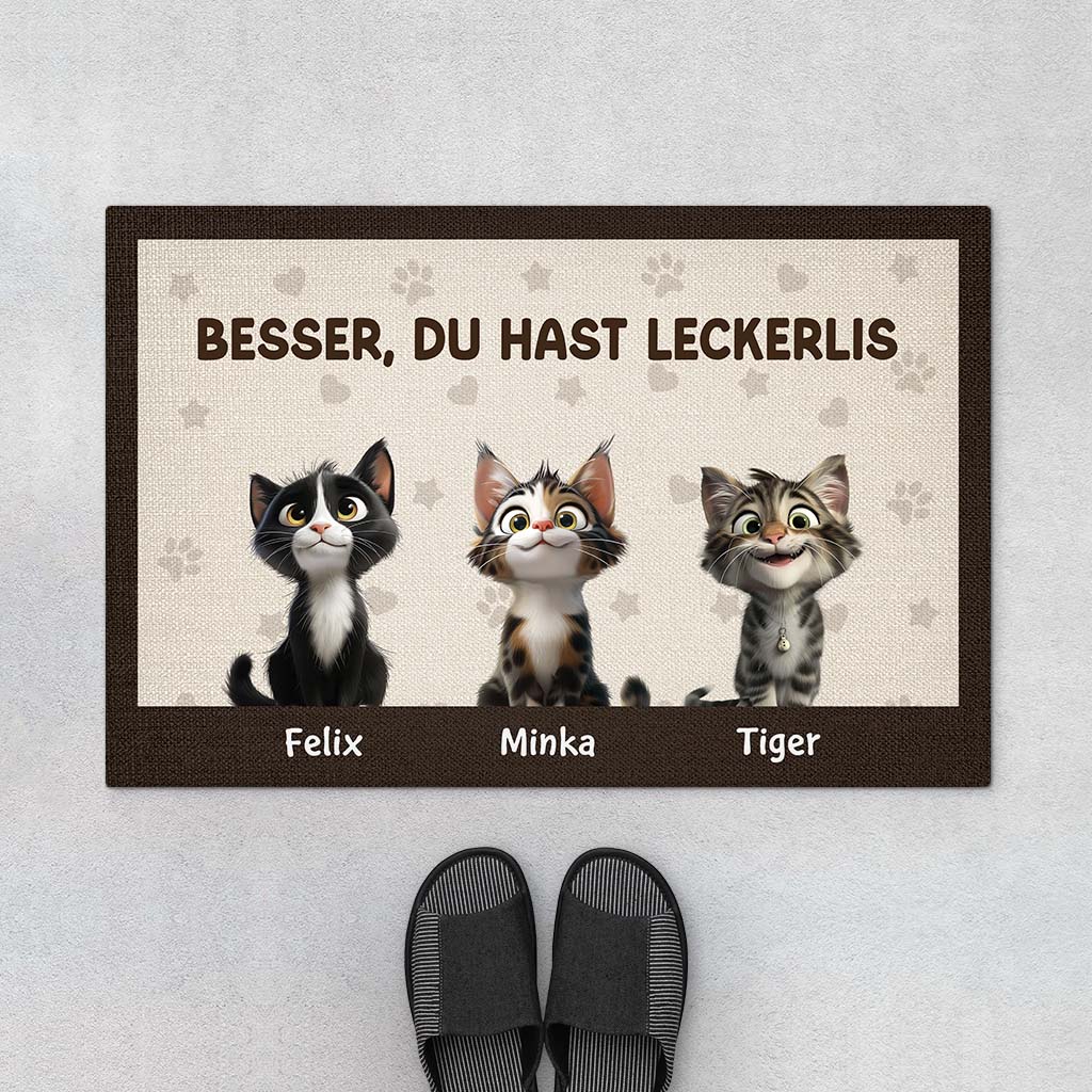 5944DGE1 besser du hast ein leckerli fussmatte katzen personalisiert 5944DKQTD