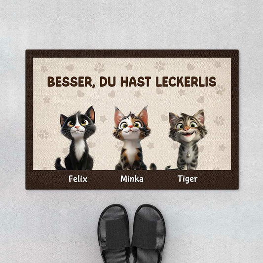 5944DGE1 besser du hast ein leckerli fussmatte katzen personalisiert 5944DKQTD