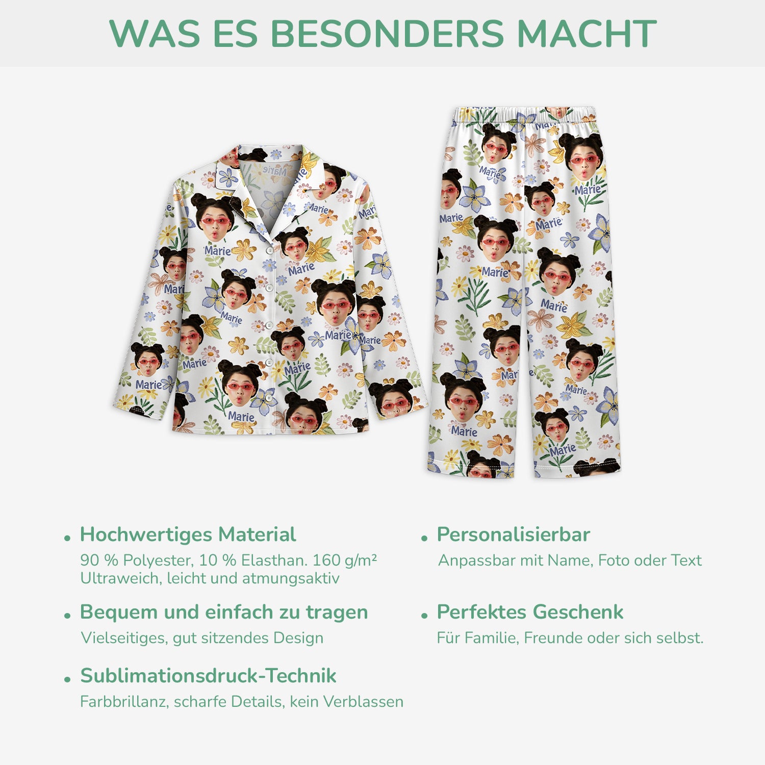 5951VGE5 madchen und blumen personalisierte pyjama damen_ 5951VKQNA