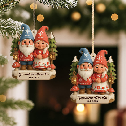5953OGE2 3d druck effekt gemeinsam alt werden seit personalisierte 1 schicht holz ornamente weihnachten gnom paare 5953OKM5G