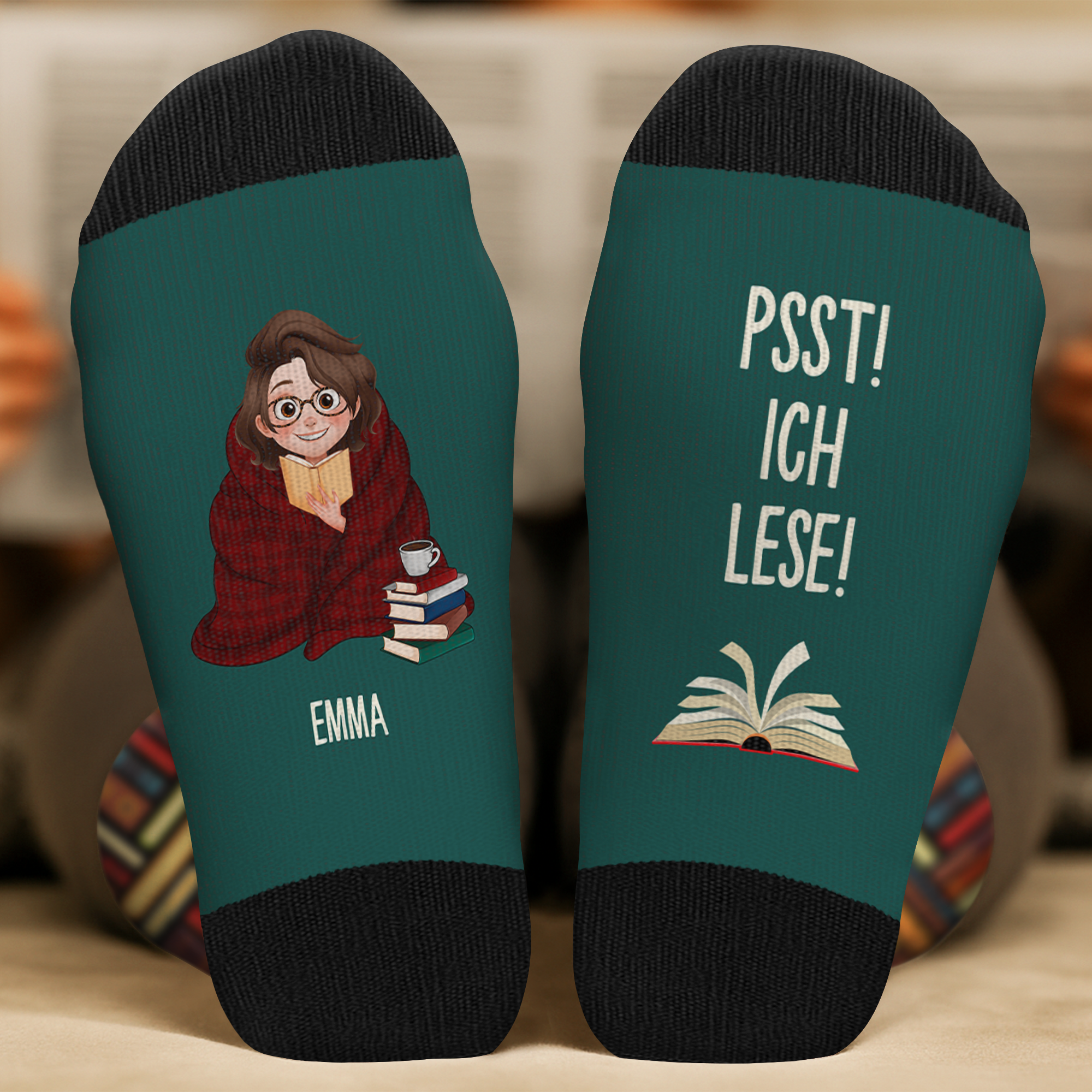 5959JGE2 psst ich lese socken personalisieren text_ leseratten_ manner frauen 5959J8TNB