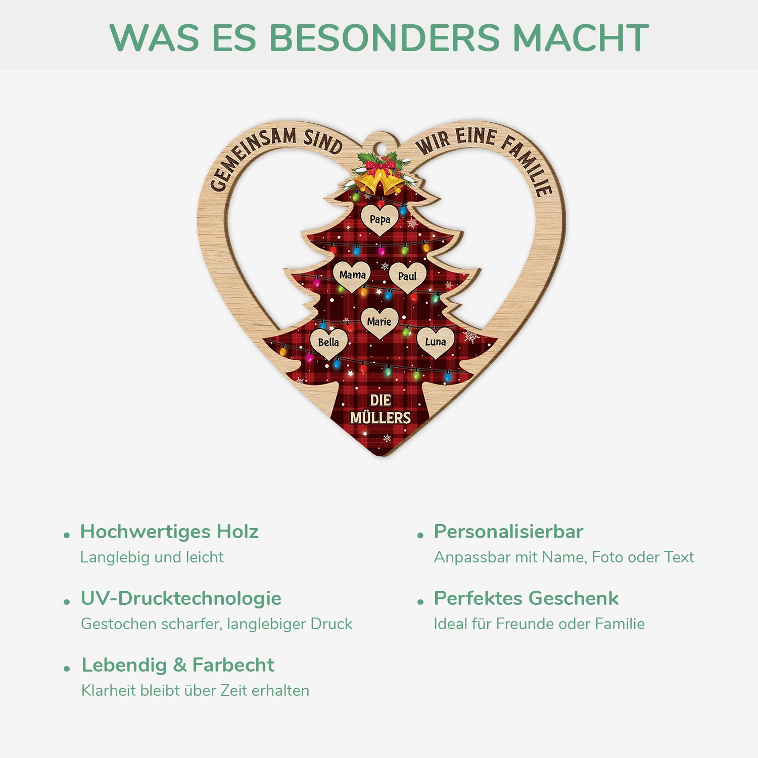 5961OGE4 gemeinsam sind wir eine familie personalisierte 1 schicht holz ornamente weihnachten familie mit namen 5961OKTMI