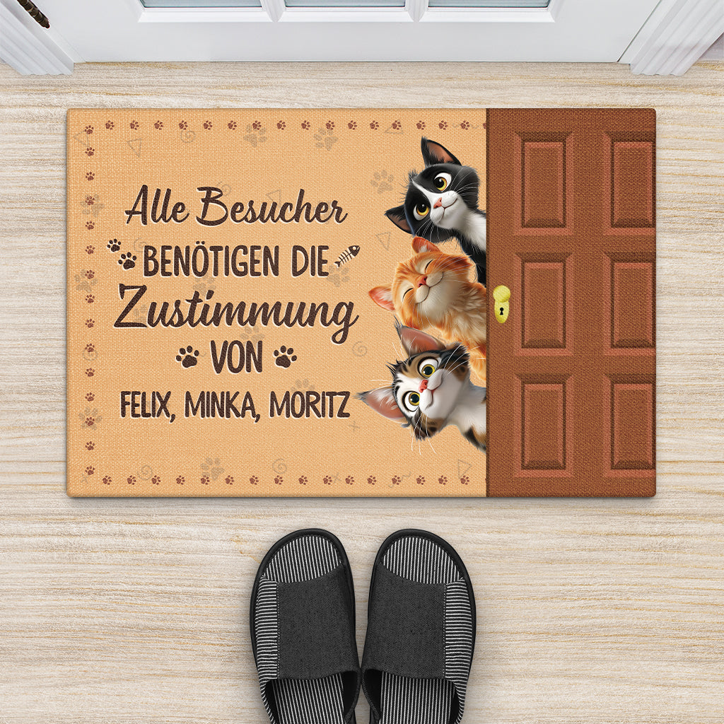 5983DGE2 besucher nur mit genehmigung der katze fussmatte katzen personalisiert 5983DTTCD_4c80e974 7324 4323 bd0b 23b91d426101
