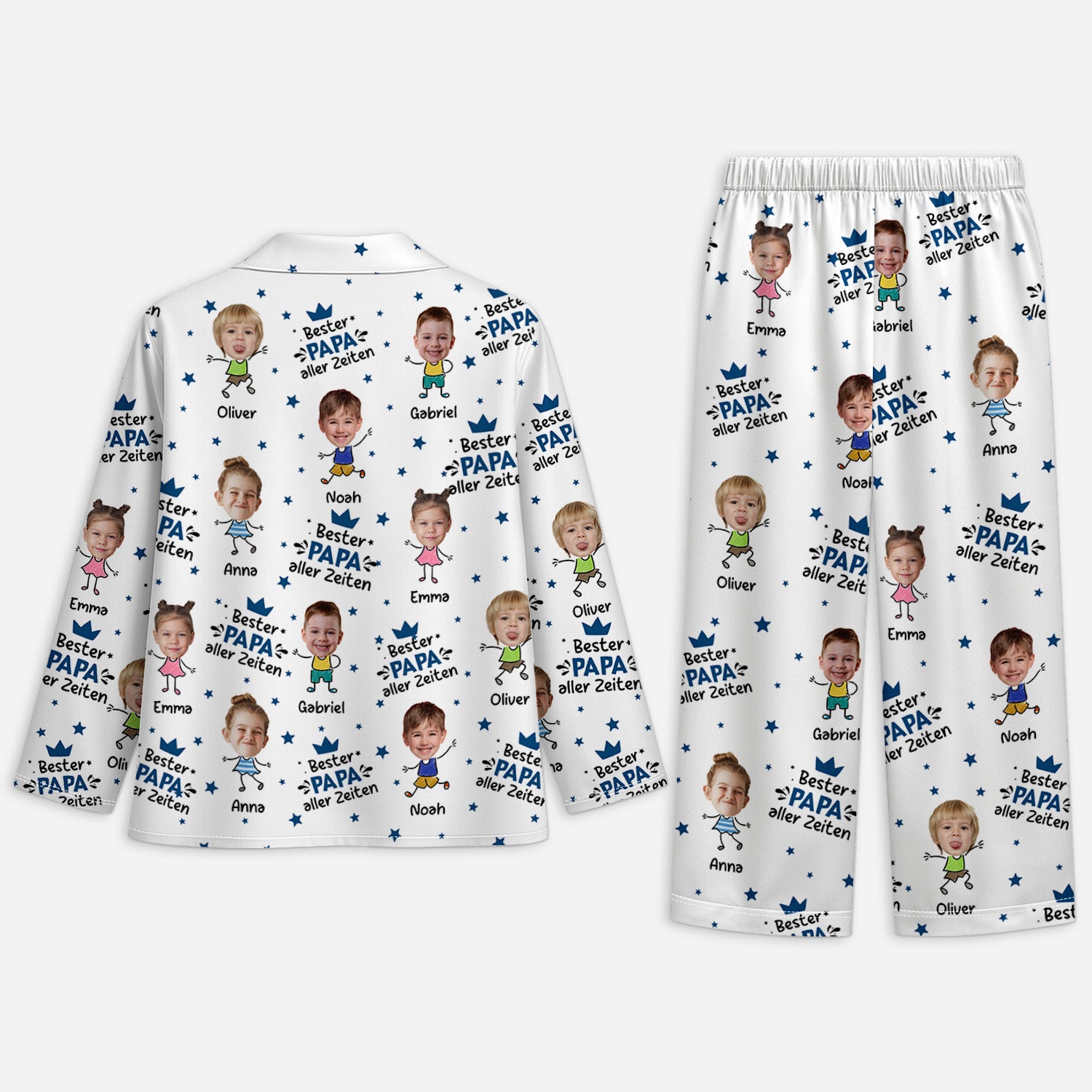 5995VGE2 bester papa beste mama ever personalisierte pyjamas papa mama mit gesicht 5995V6MMB