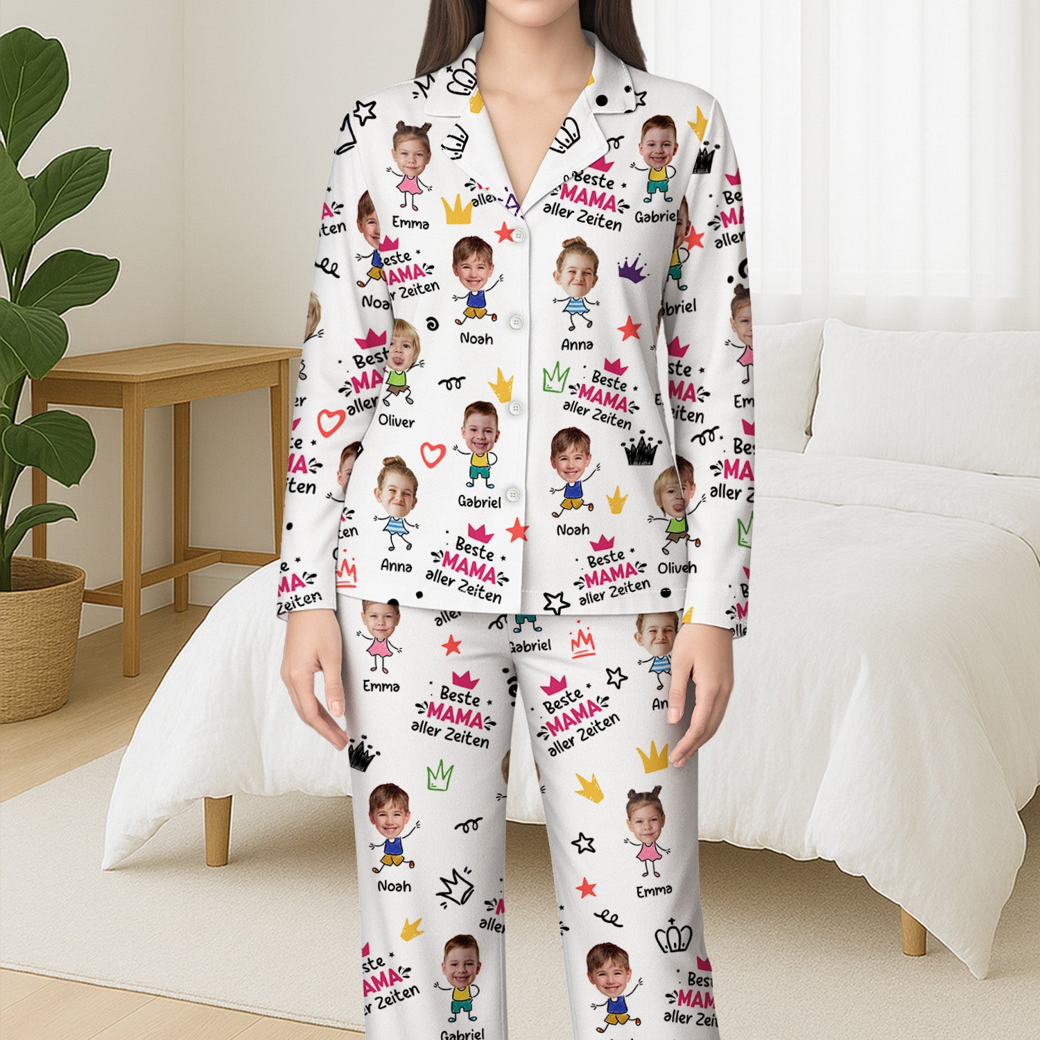 5995VGE3 bester papa beste mama ever personalisierte pyjamas papa mama mit gesicht 5995V6MMB