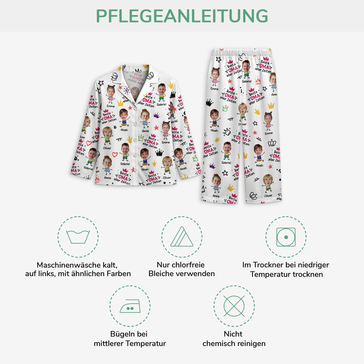 5995VGE4 beste oma bester opa ever personalisierte pyjamas opa oma mit gesicht 5995V6MMA