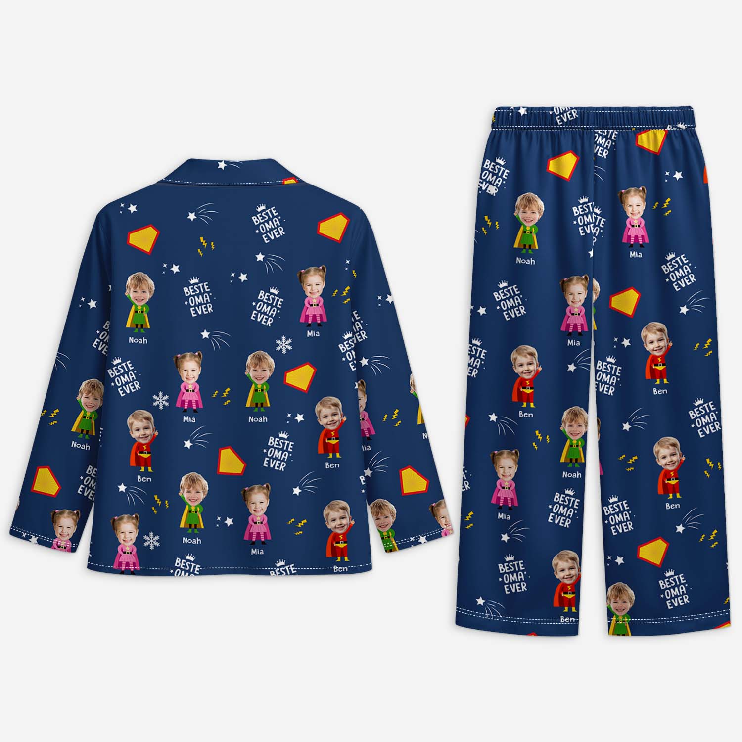 5997VGE2 beste oma bester opa ever personalisierte pyjamas weihnachten opa oma mit gesicht 5997V6KAA