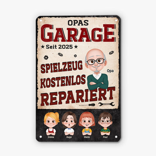 6000EGE1 spielzeug reparaturen gratis werkstatt schild personalisiert papa opa 6000E6TMB