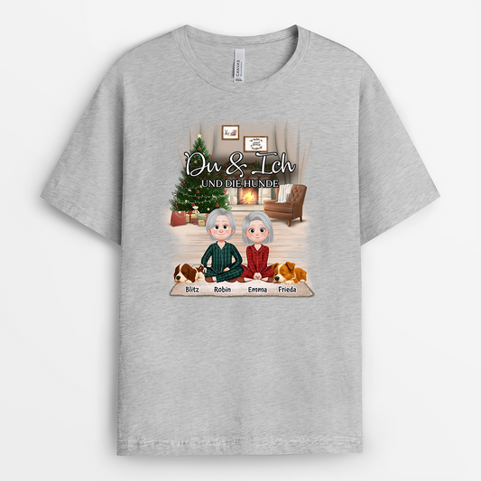 6031AGE2 du ich und die hunde weihnachtsten partner t shirt personalisiert 6031AKH5C