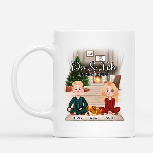 6031MGE1 du ich und die hunde weihnachtstasse personalisiert_ paare 6031MKH5C