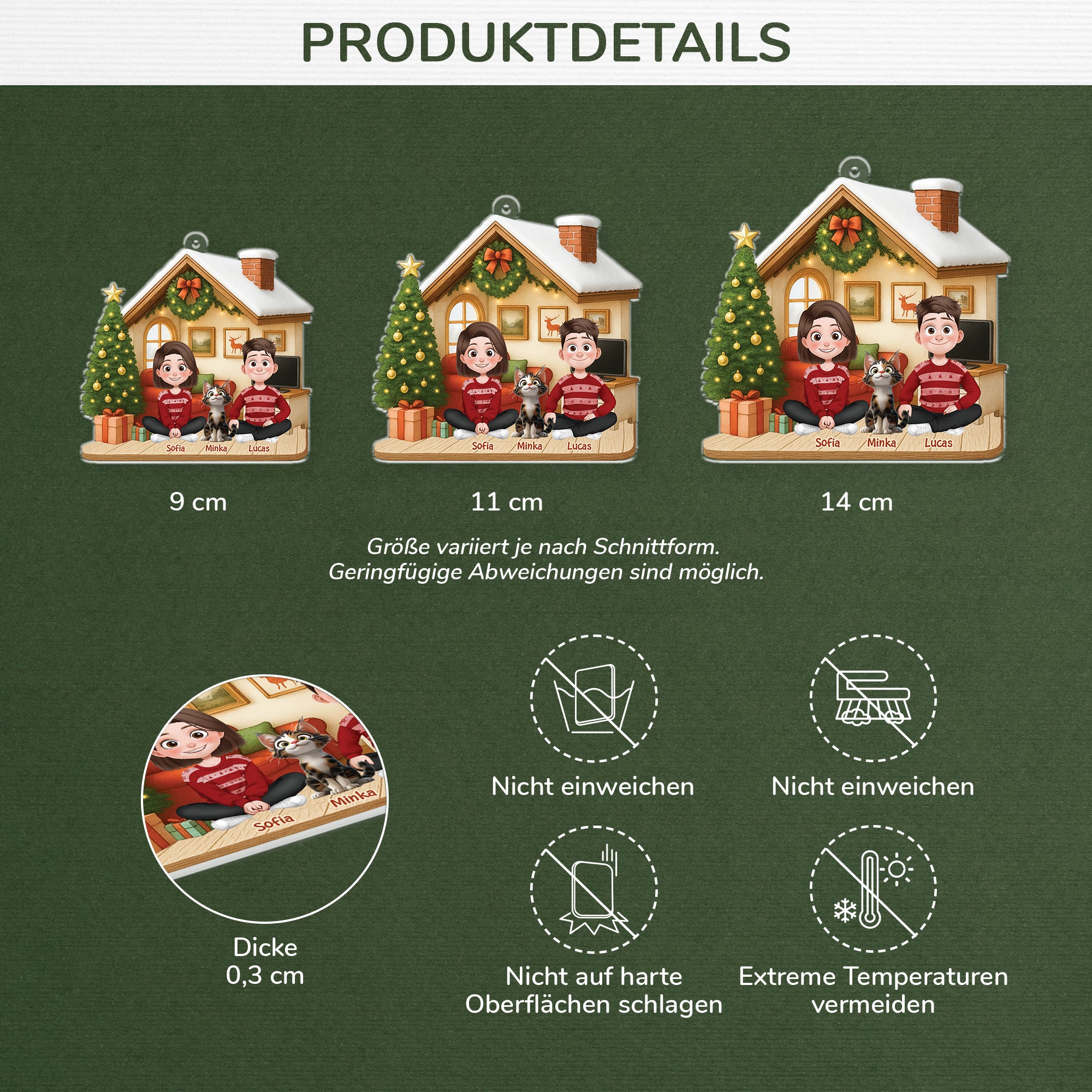 6032OGE3 du ich und die katzen personalisierter weihnachtsschmuck_ acryl schwules paar 6032O