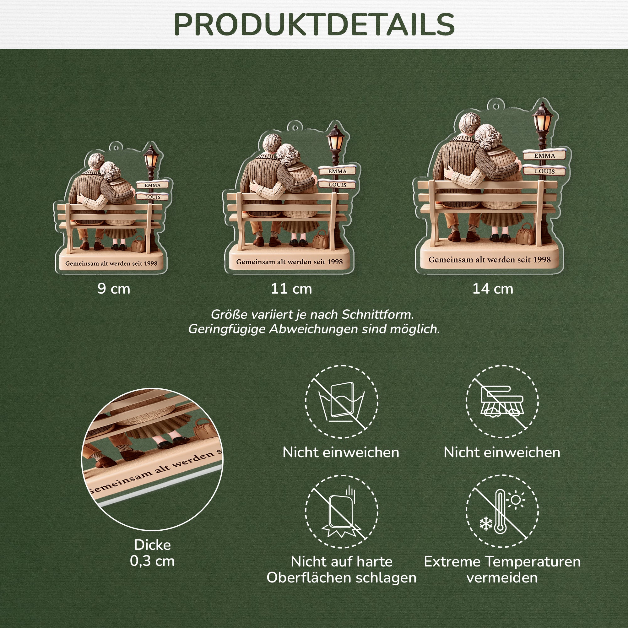 6035OGE3 gemeinsam alt werden seit personalisierte_ acryl ornamente paare 6035OTLNG