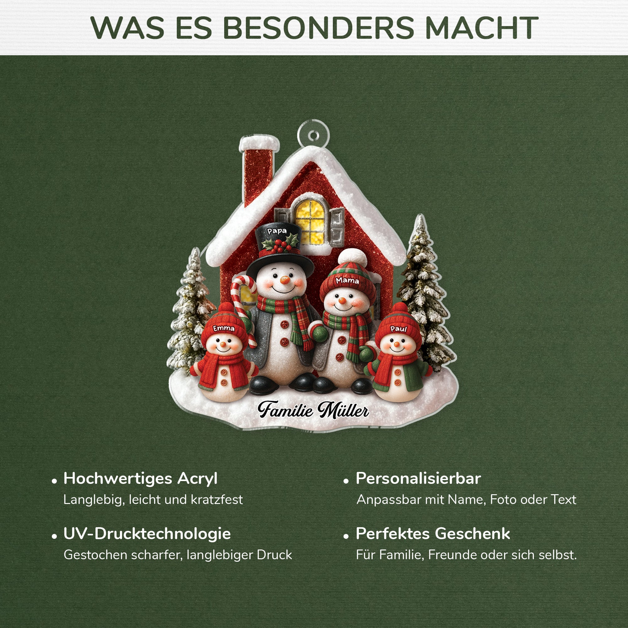 6036OGE4 die familie schneemann acryl weihnachtsschmuck_ personalisiert 6036OTTMI