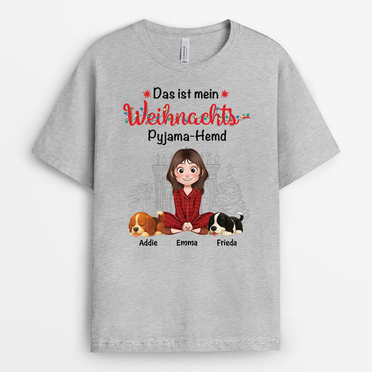 6063AGE2 das ist mein weihnachtspyjama hemd t shirt hund personalisiert 6063A8LNC