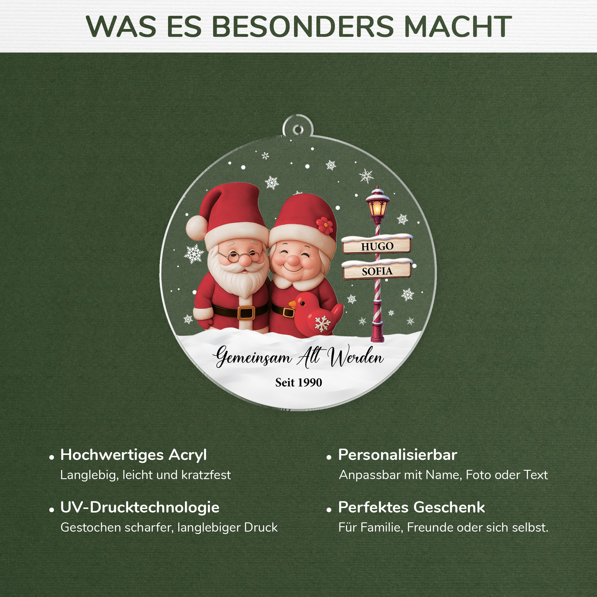 6070OGE4 gemeinsam alt werden seit strassenschild personalisierter weihnachtsschmuck_ acryl paar 6070OKT5G