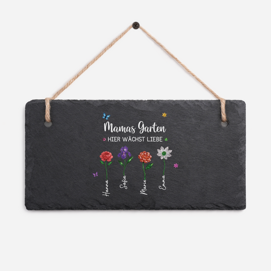 6082AGE1 omas garten hier wachst liebe personalisiertes geschenk  uv druck schiefer gartenschild omamama 6082ae6h5a