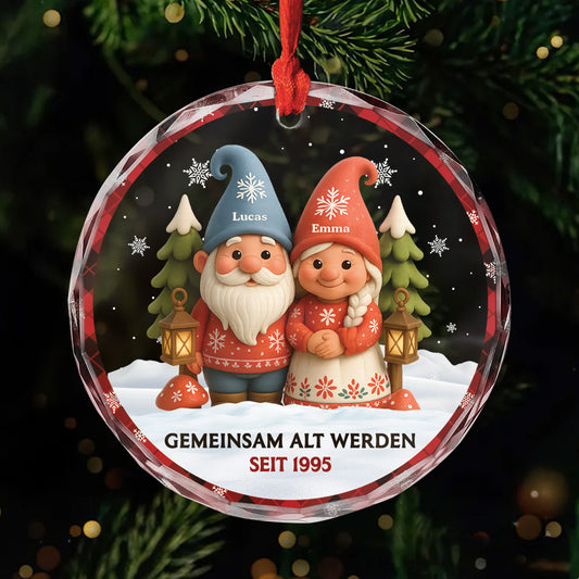 6087OGE1 gemeinsam alt werden seit personalisierter weihnachtsschmuck_ glass paar 6087OKL5G