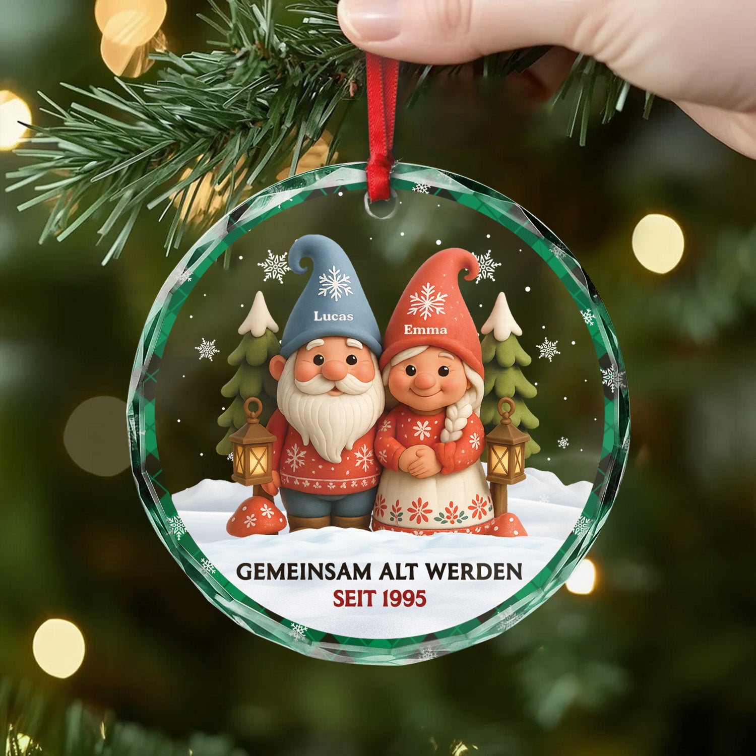 6087OGE2 gemeinsam alt werden seit personalisierter weihnachtsschmuck_ glass paar 6087OKL5G