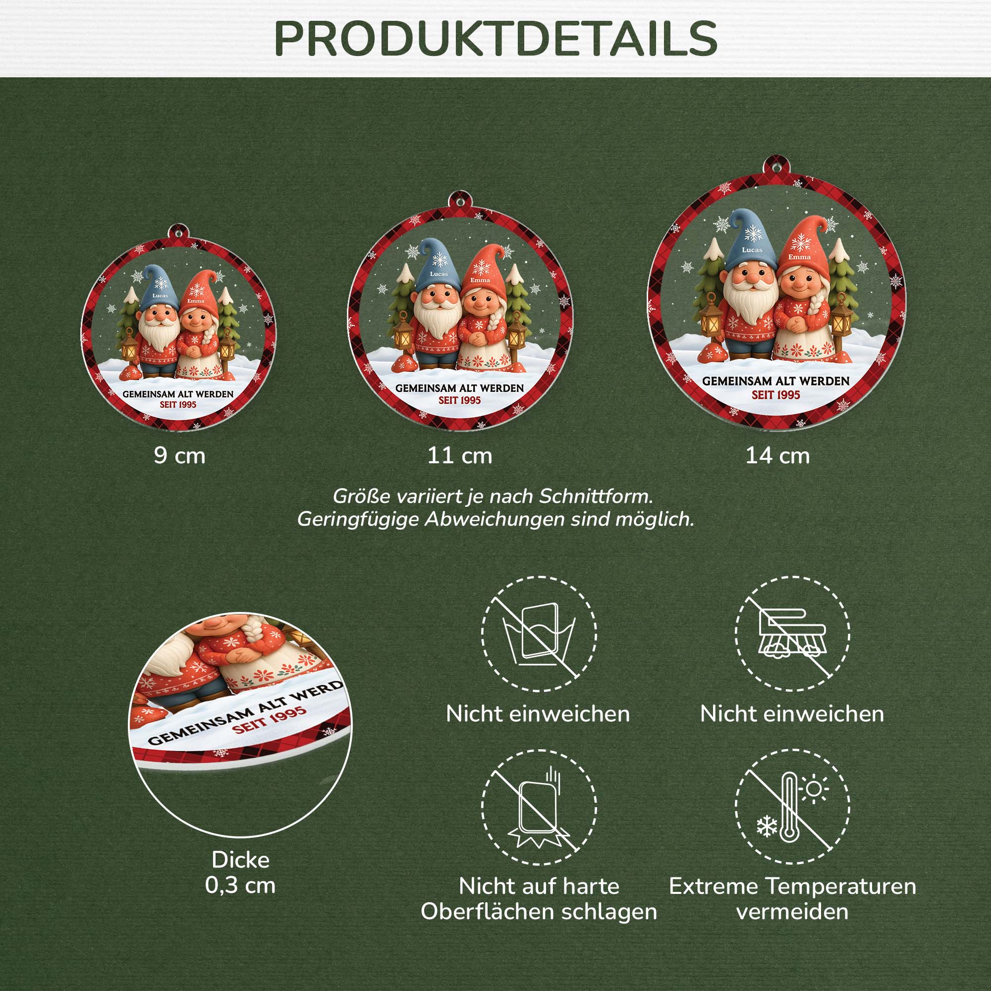 6087OGE3 gemeinsam alt werden seit personalisierter weihnachtsschmuck_ acryl paar 6087OKL5G