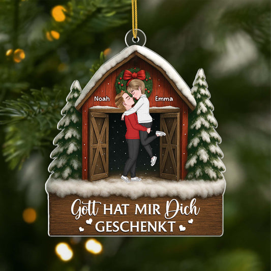 6105OGE1 3d druck effekt gott hat mir dich geschenkt acryl weihnachtsschmuck_ personalisiert paare 6105OKQMG