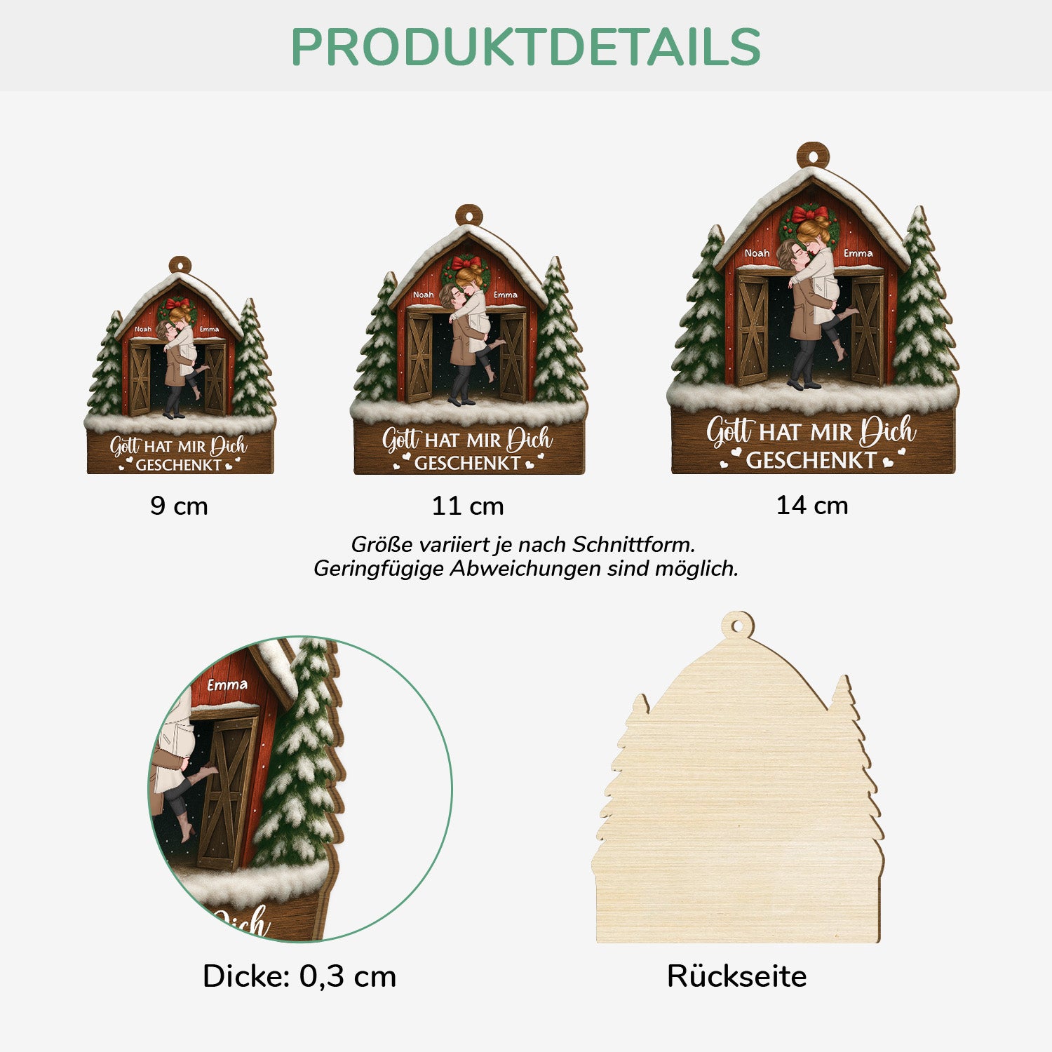 6105OGE3 gott hat mir dich geschenkt personalisierte 1 schicht holz ornamente weihnachten paar 6105OKQMG