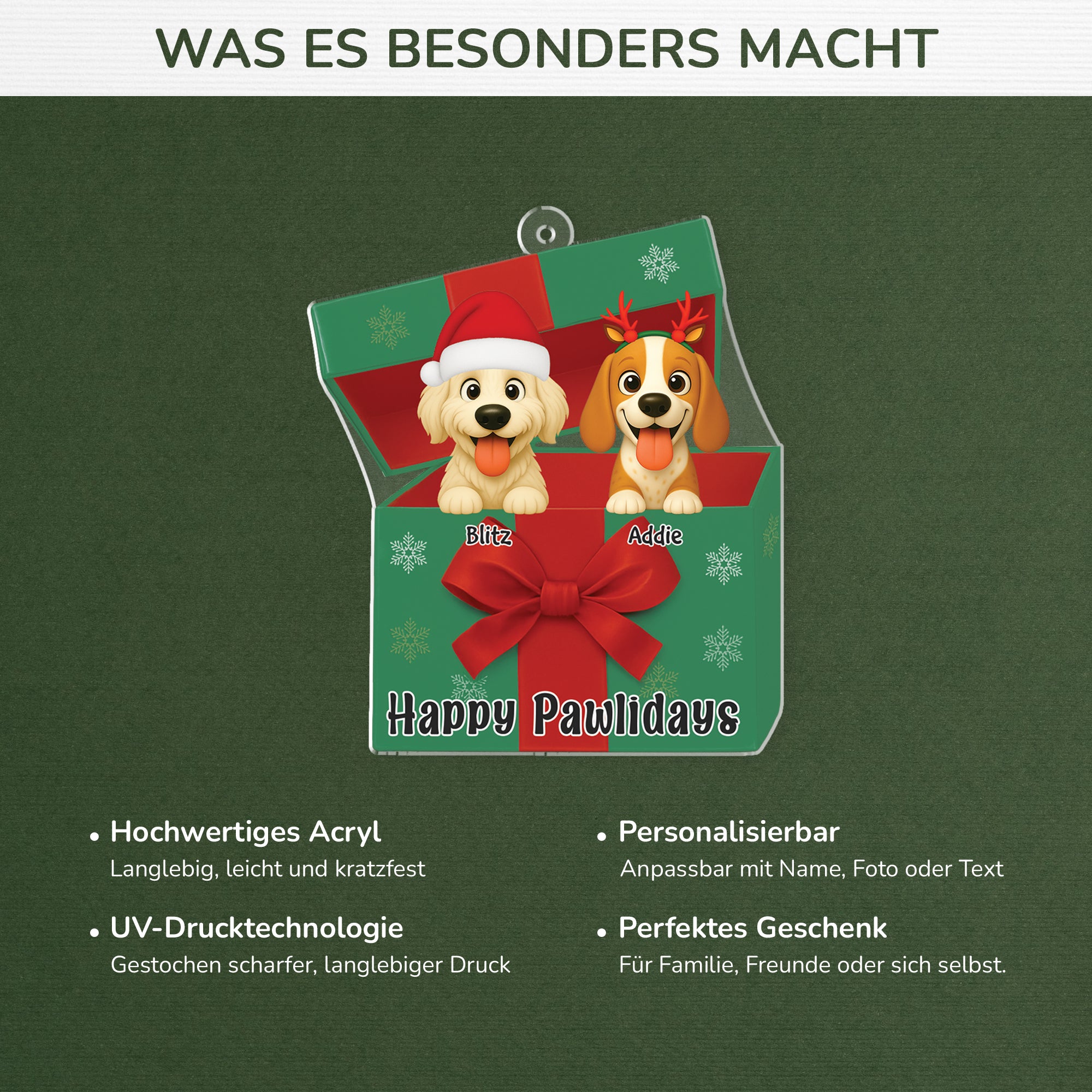 6106OGE4 3d druck effekt happy pawlidays acryl christbaumschmuck hund personalisiert_ 6106OKTNC