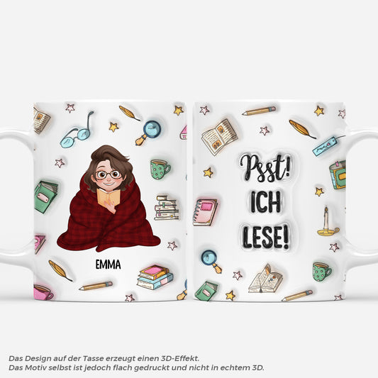 6107MGE1 3d druck effekt bitte nicht storen ich lese gerade personalisierte tasse fur_ leseratten_ frauen manner 6107M3MAA