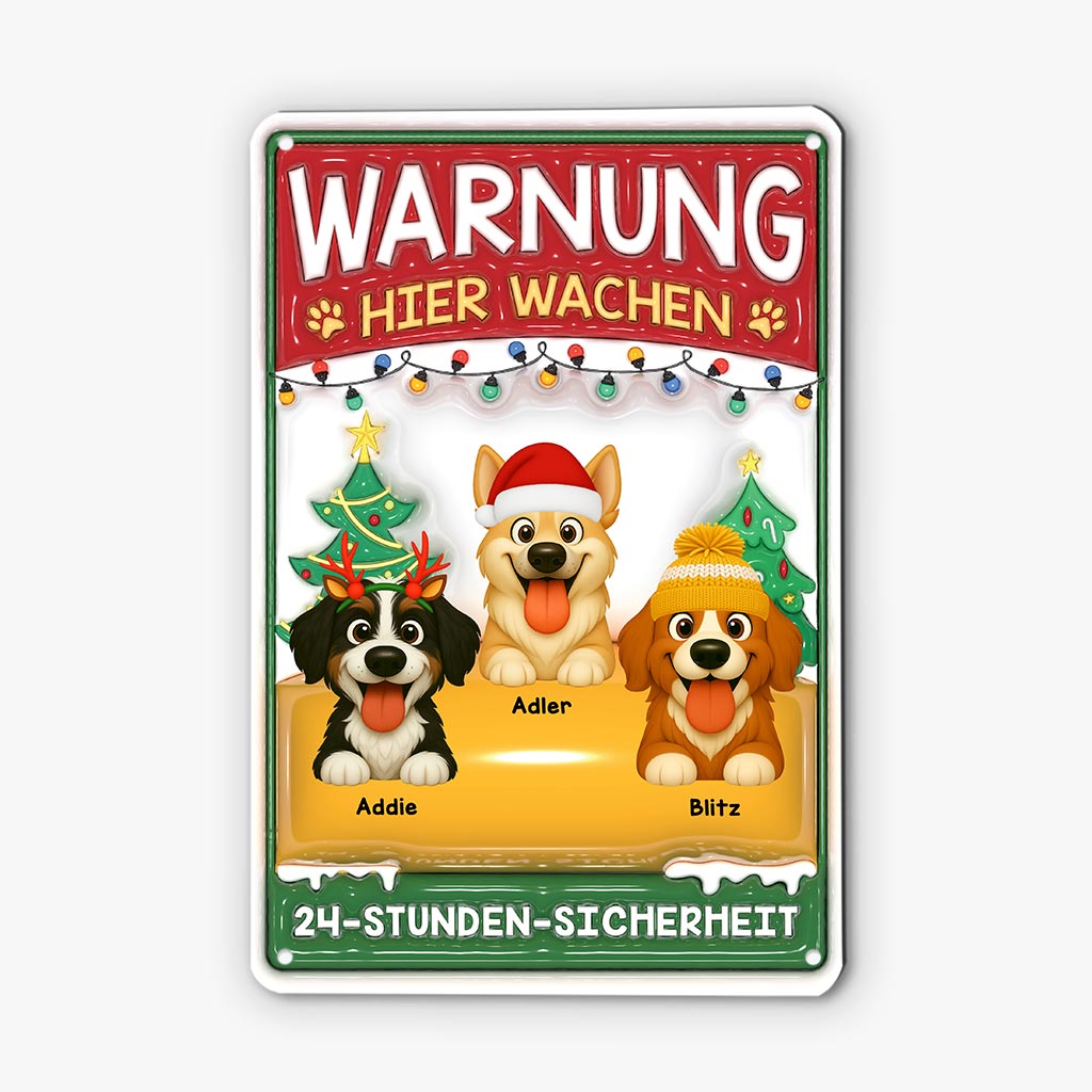 6121EGE1 bereich patrouilliert von turschild hund personalisiert_ weihnachten 6121ETYAC