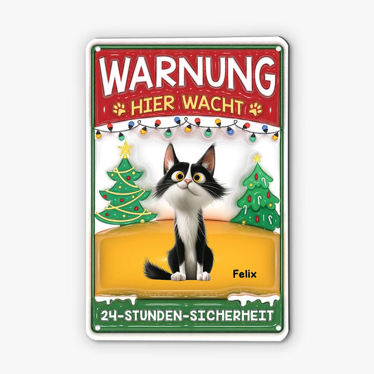 6121EGE2 bereich patrouilliert von turschild katze personalisiert_ weihnachten 6121ETYAD