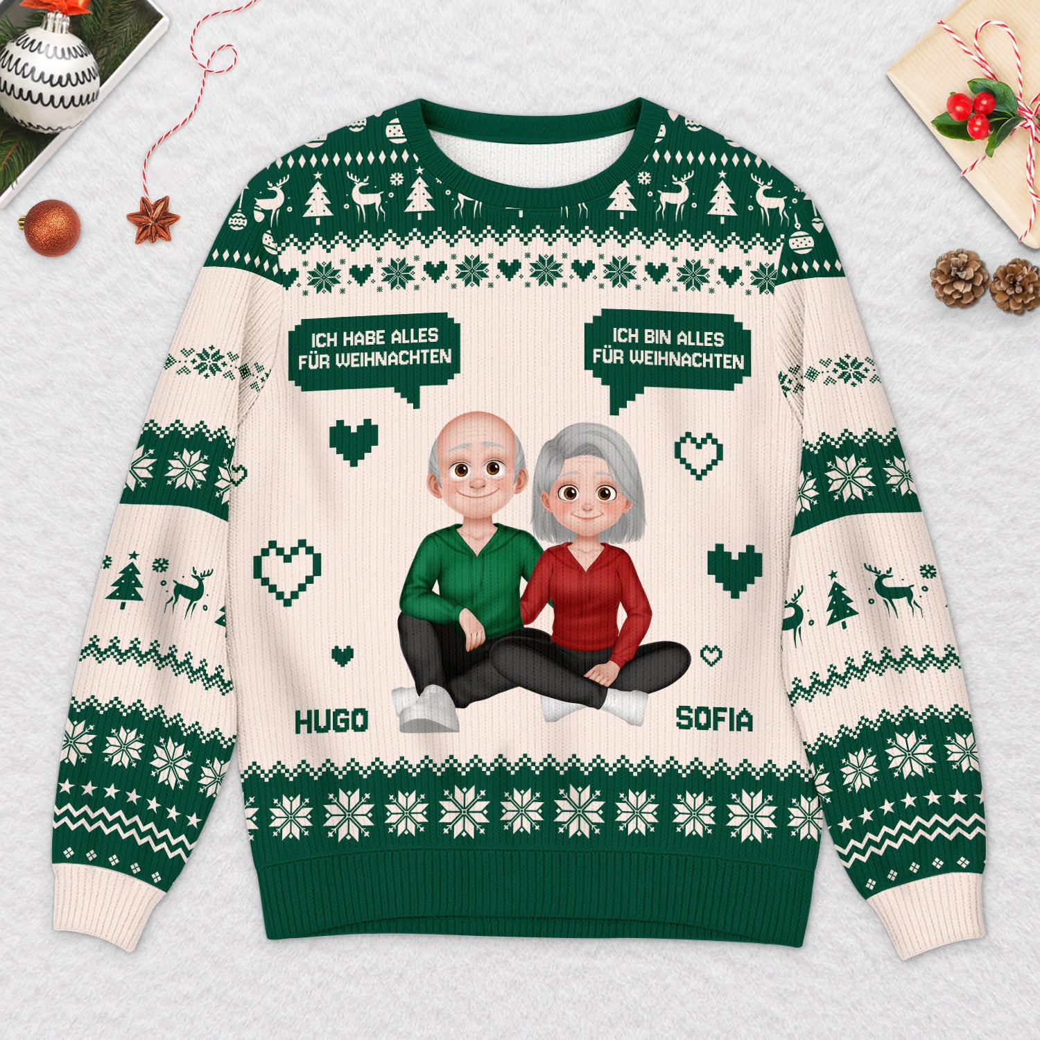 6125WGE2 ich habe alles fur weihnachten personalisierter weihnachtspullover paare 6125W