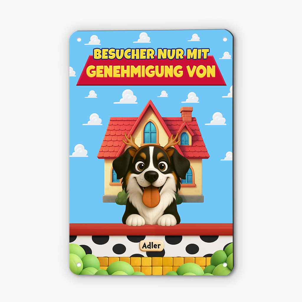 6126EGE2 besucher nur mit genehmigung von lustiges turschild hund personalisiert_ 6126EKMZC