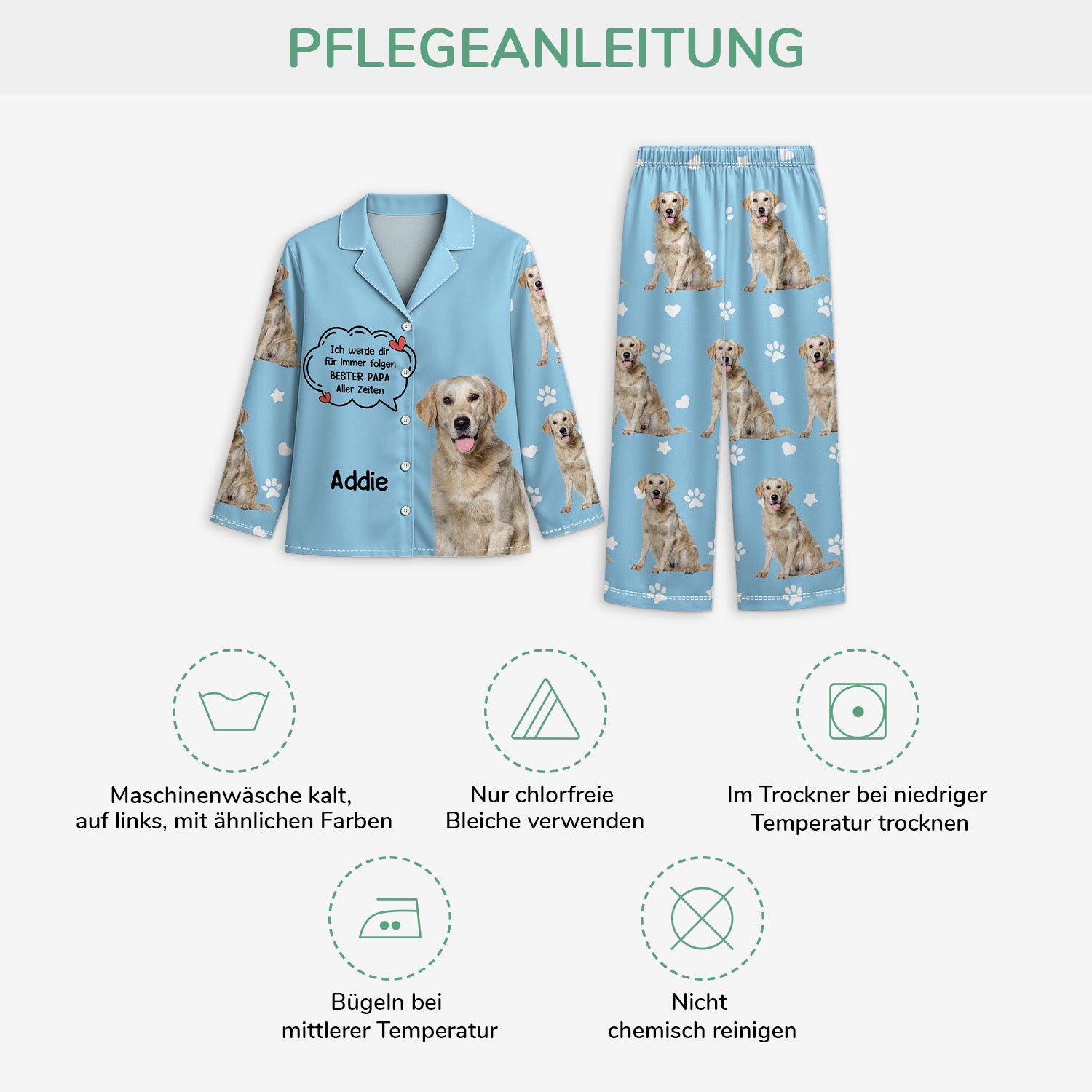 6128VGE4 ich werde dir fur immer folgen personalisierte pyjamas_ hunde mit foto 6128VTTTC