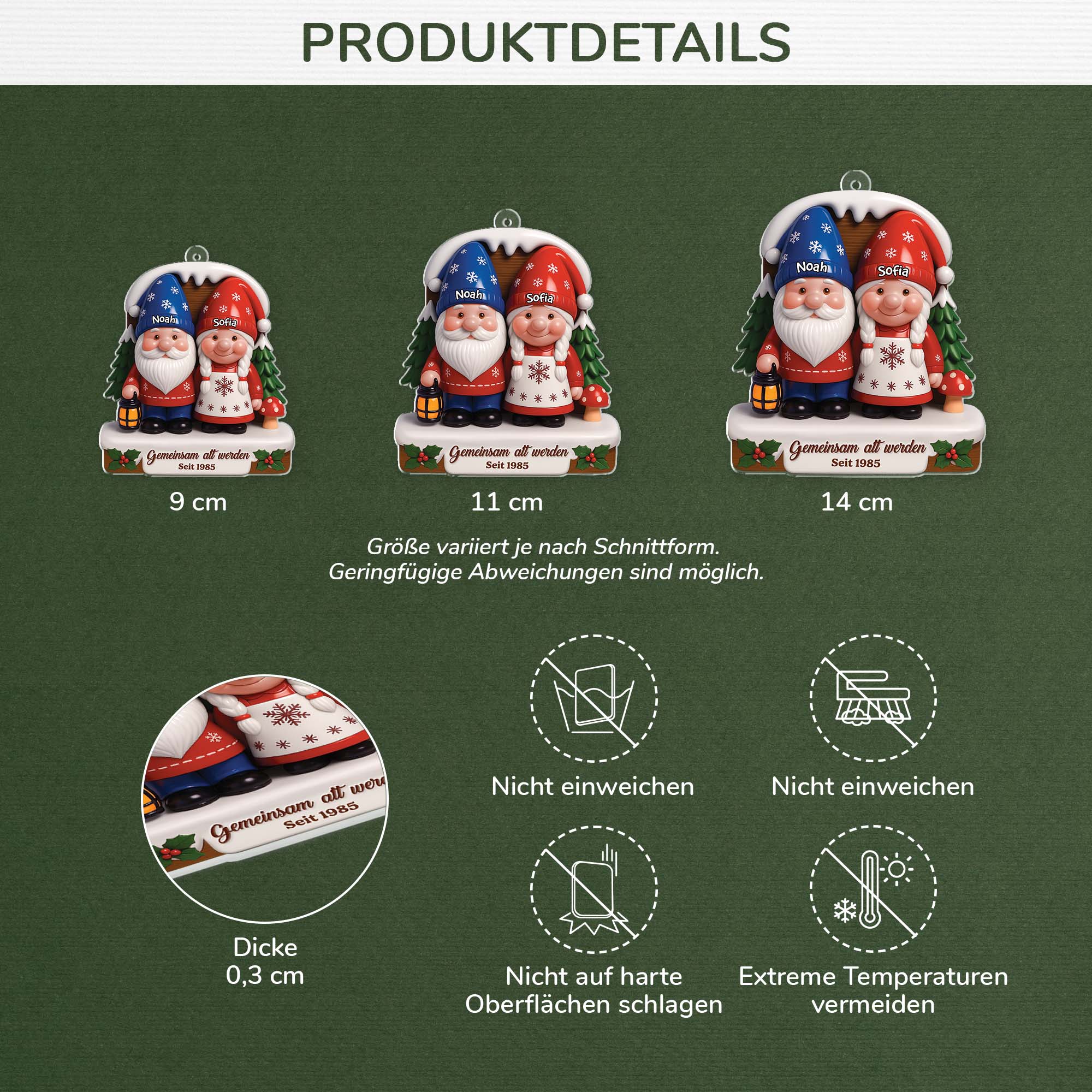 6143OGE3 3d druck effekt gemeinsam alt werden acryl weihnachtsschmuck personalisiert paare 6143O6LTG