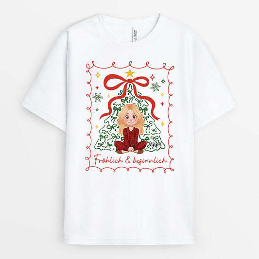 6164AGE1 frohlich besinnlich personalisierte t shirt manner damen weihnachten 6164AKMCA