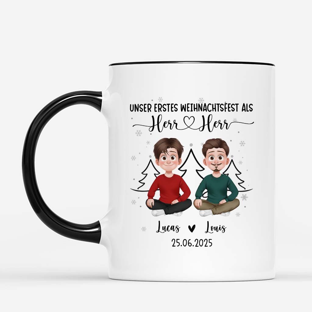 6170MGE2 unser erstes weihnachtsfest als paar weihnachtstasse personalisiert_ 6170M3MQG