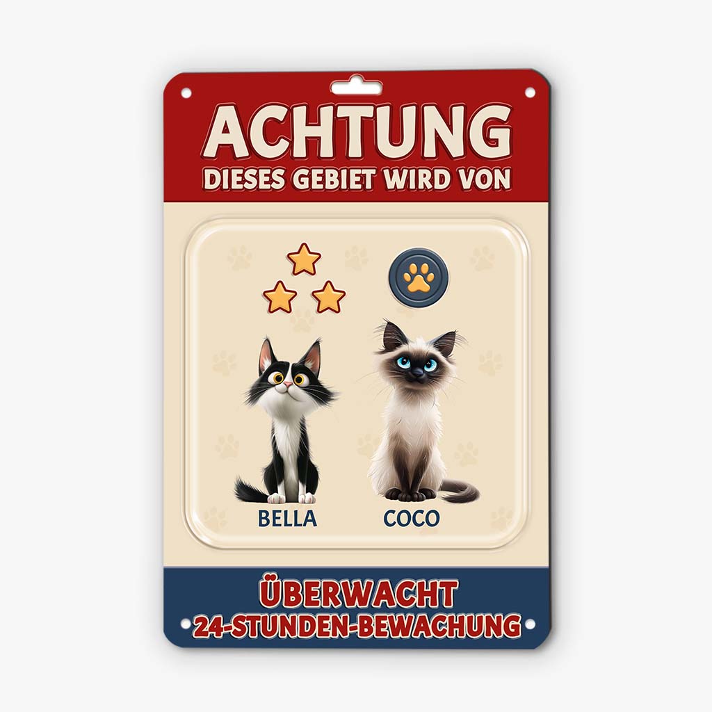 6177EGE2 katzen uberwachen dieses gebiet turschild katze personalisiert_ 6177E8TND