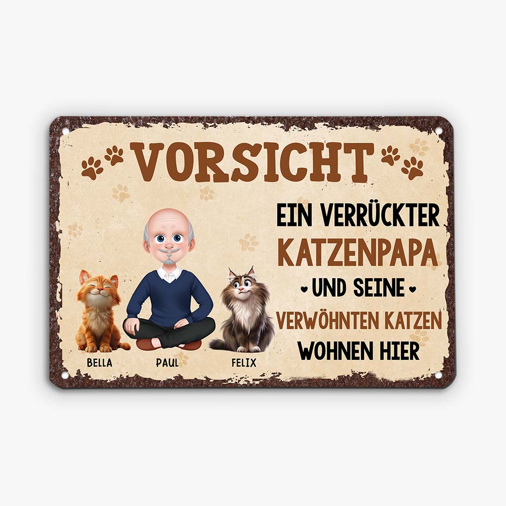 6182EGE2 verruckte katzenmama verwohnte katzen turschild katze personalisiert_ 6182E3HAD