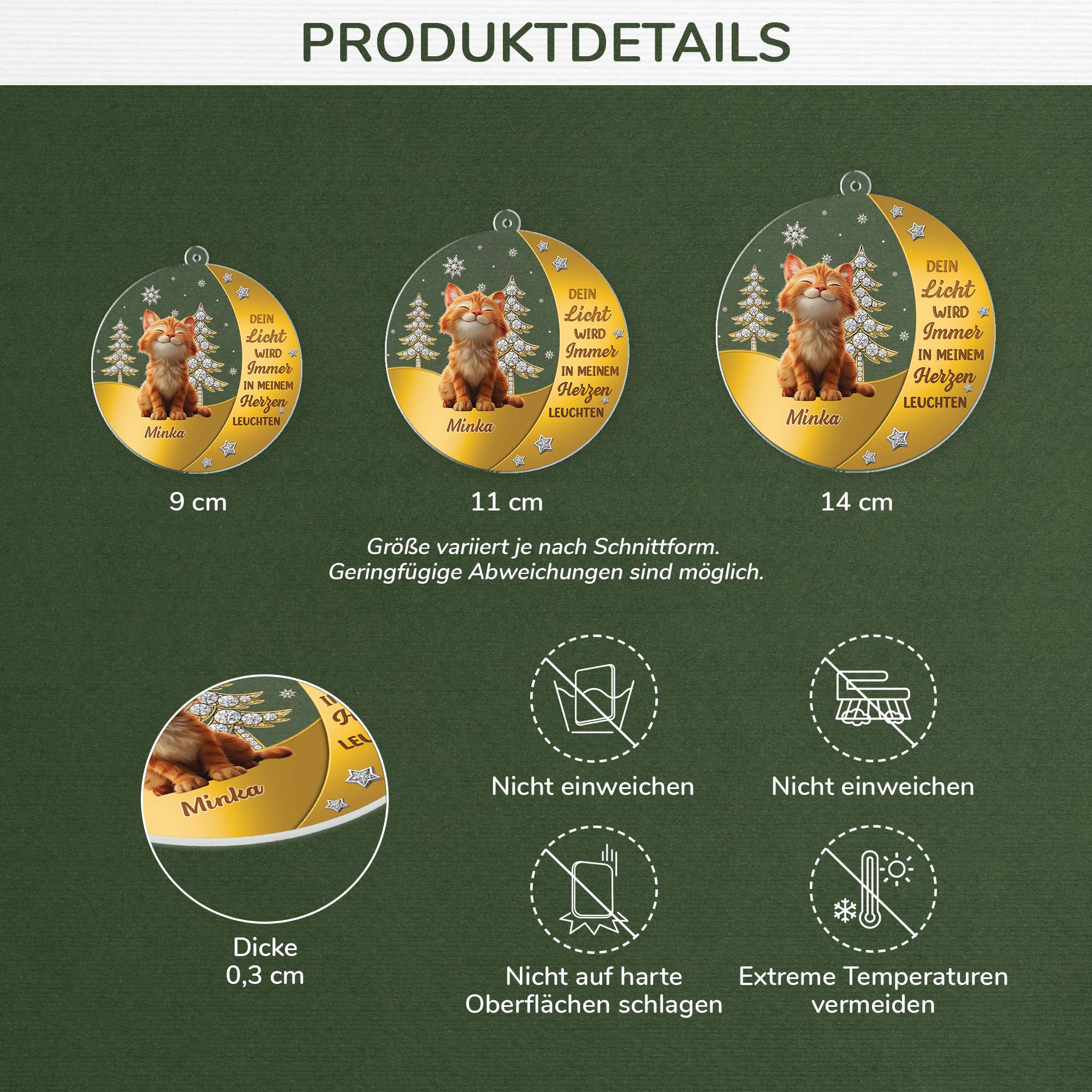 6215OGE3 dein licht wird fur immer in meinem herzen leuchten personalisierte acryl ornamente katze zur erinnerung 6215o6std