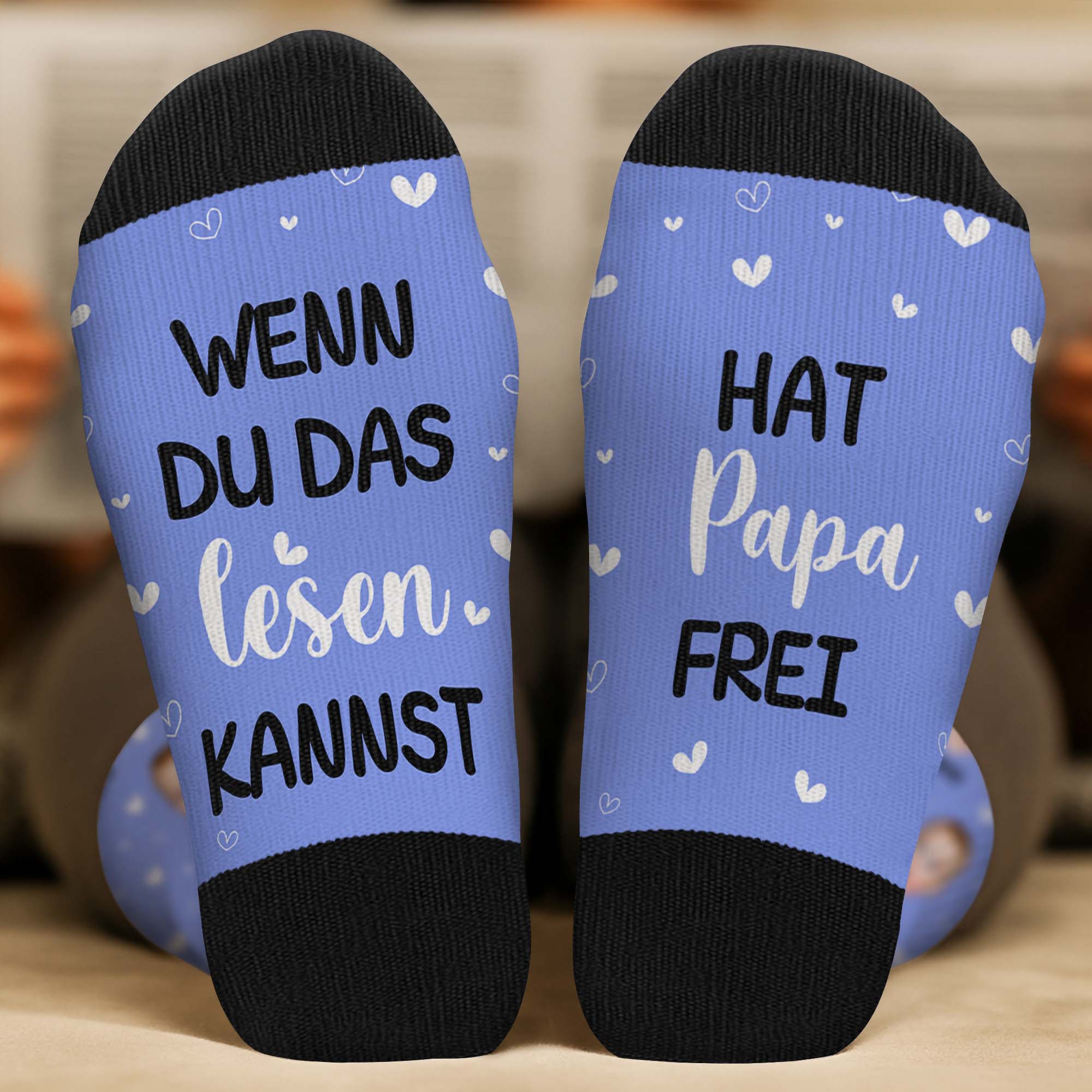6224JGE2 wenn du das lesen kannst hat mama frei socken personalisieren text_ mama papa 6224J6KNA