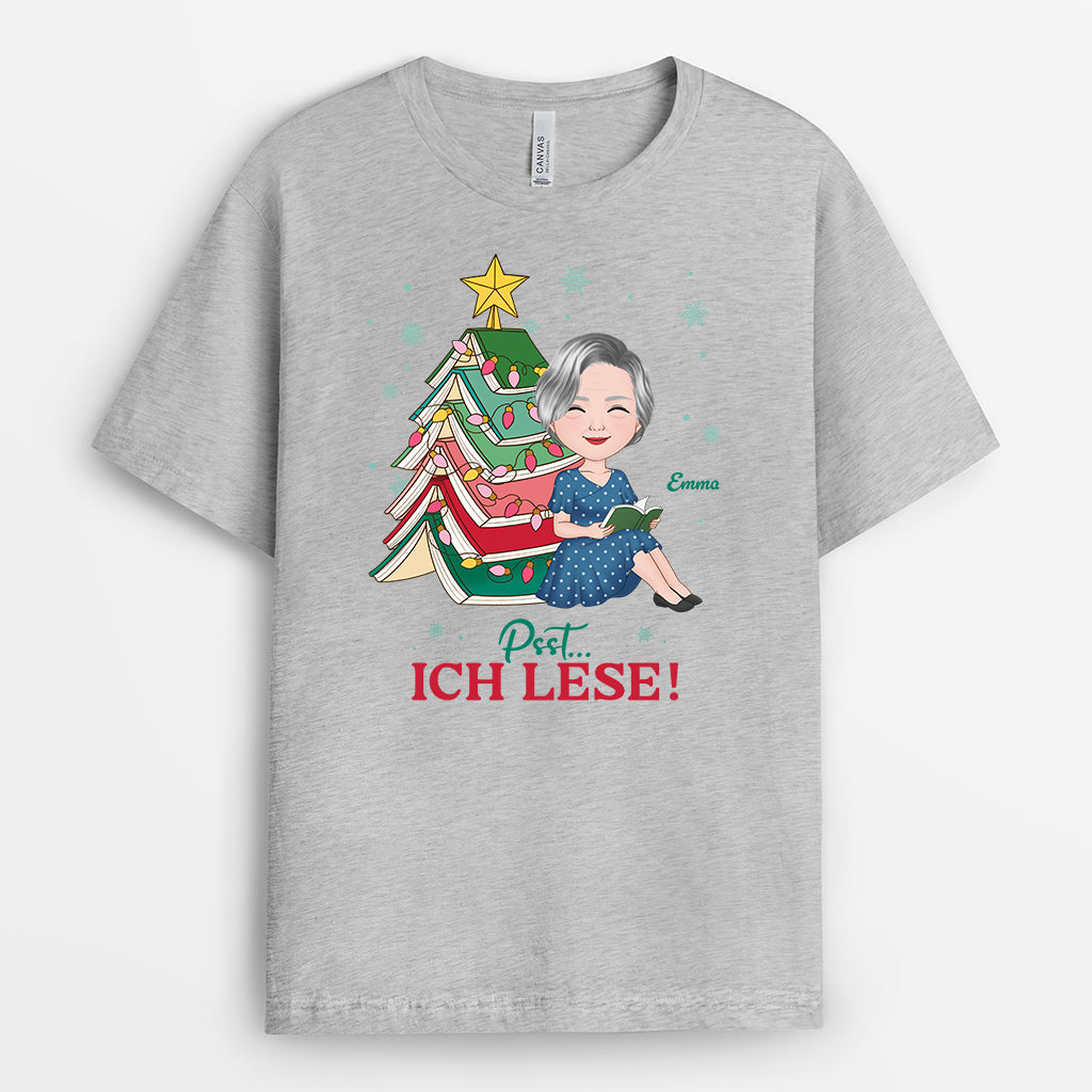 6233AGE2 zu weihnachten total ausgebucht personalisierte t shirts damen manner leseratten 6233AKMZA