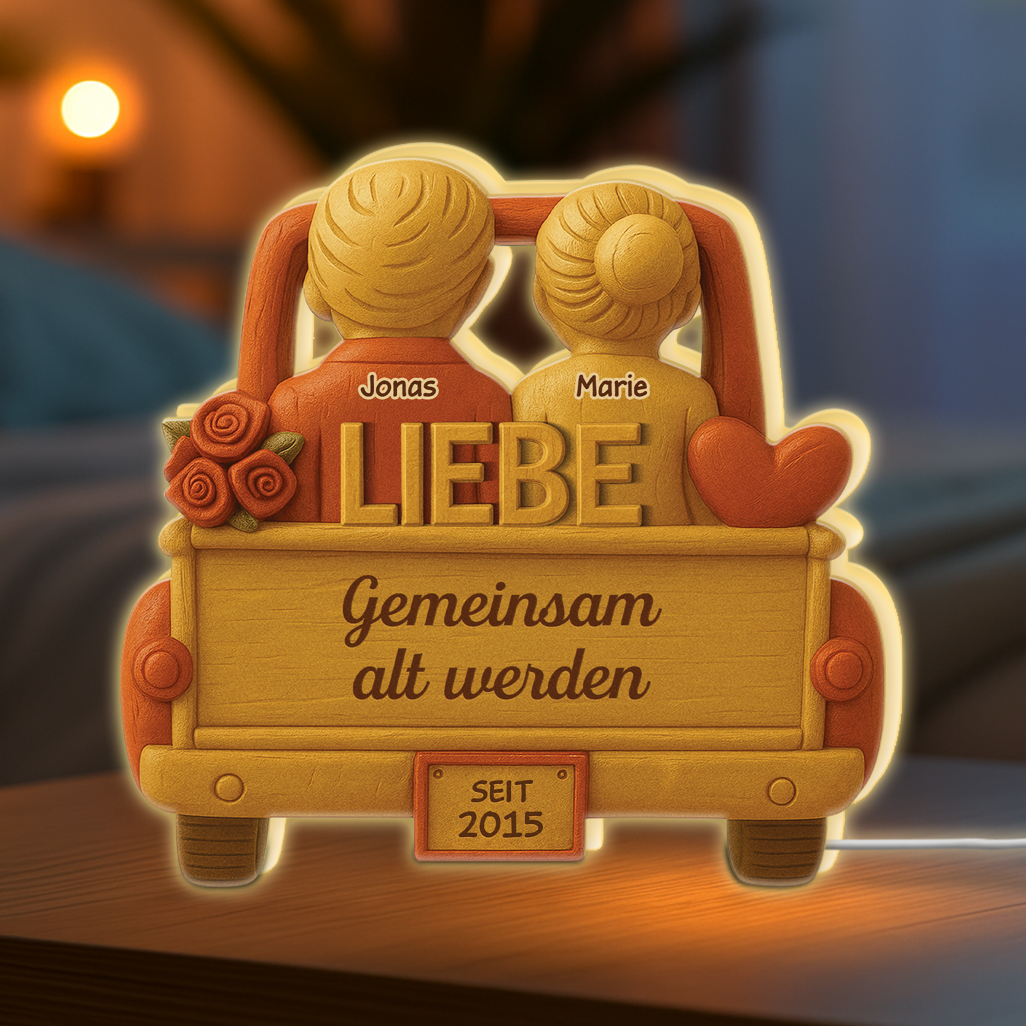 6237LGE2 gott segnete den steinigen weg der mich direkt zu dir fuhrte personalisierte paar geschenke  lightbox 6237lthng