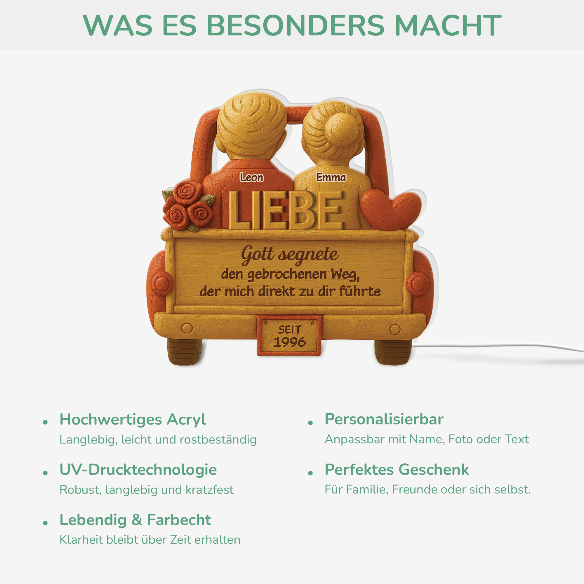 6237LGE4 gott segnete den steinigen weg der mich direkt zu dir fuhrte personalisierte paar geschenke  lightbox 6237lthng
