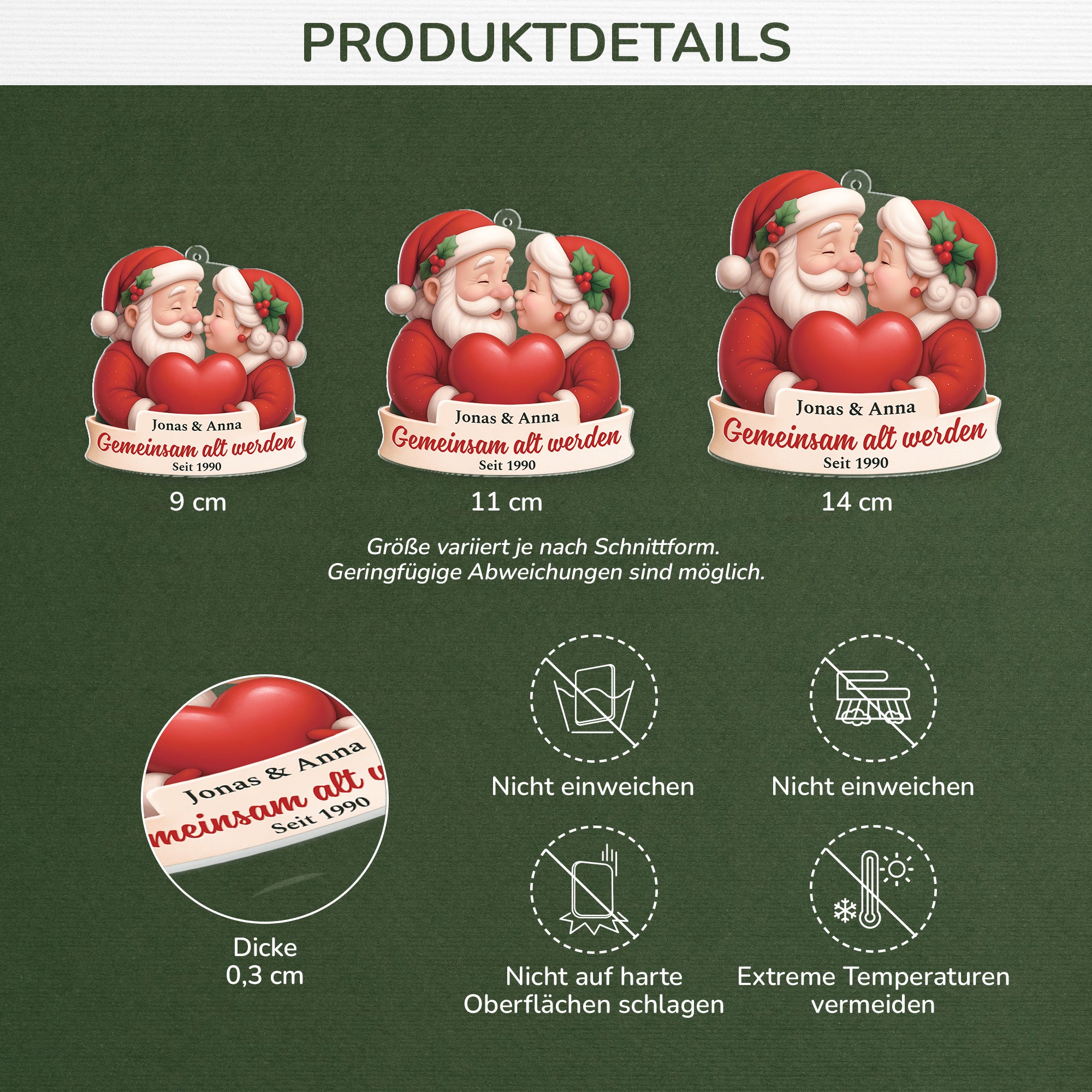 6238OGE3 3d druck effekt gemeinsam alt werden acryl weihnachtsschmuck personalisiert paare schneeman 6238OKQNG