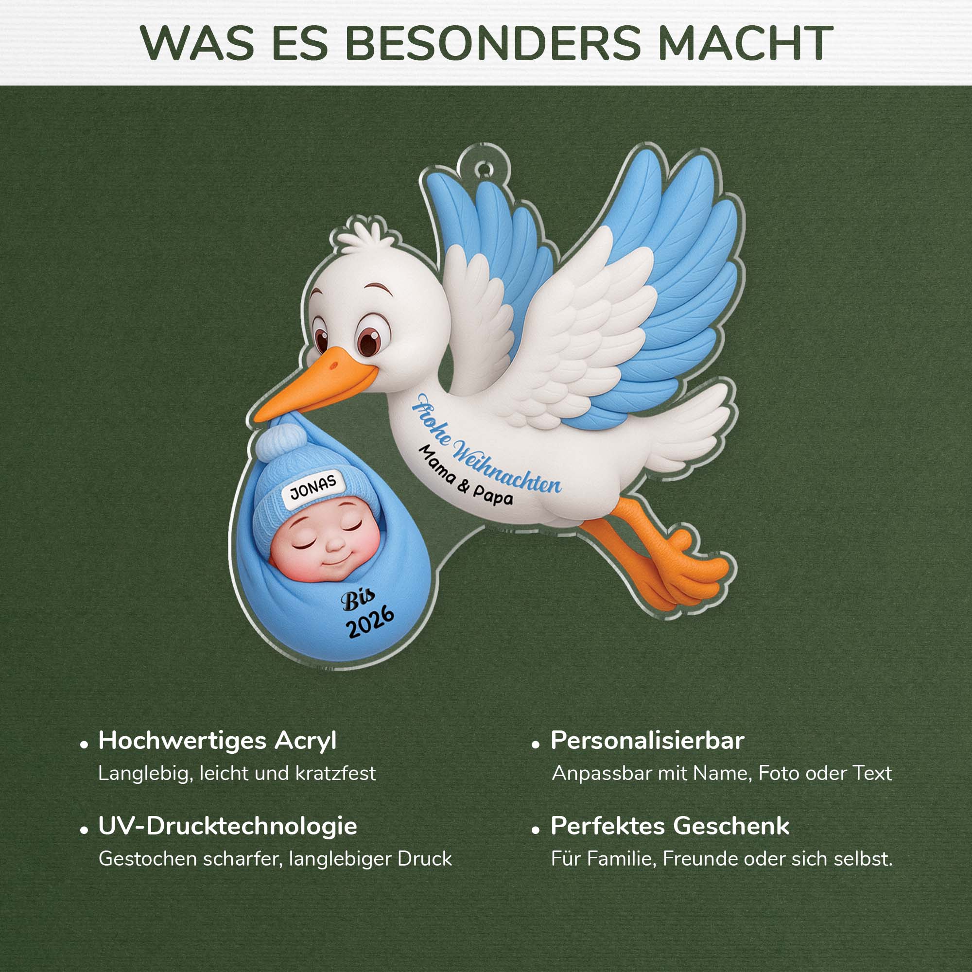 6244OGE4 3d druck effekt frohe weihnachten_ acryl weihnachtsschmuck personalisiert_ werdende mama papa_ 6244O8HTA