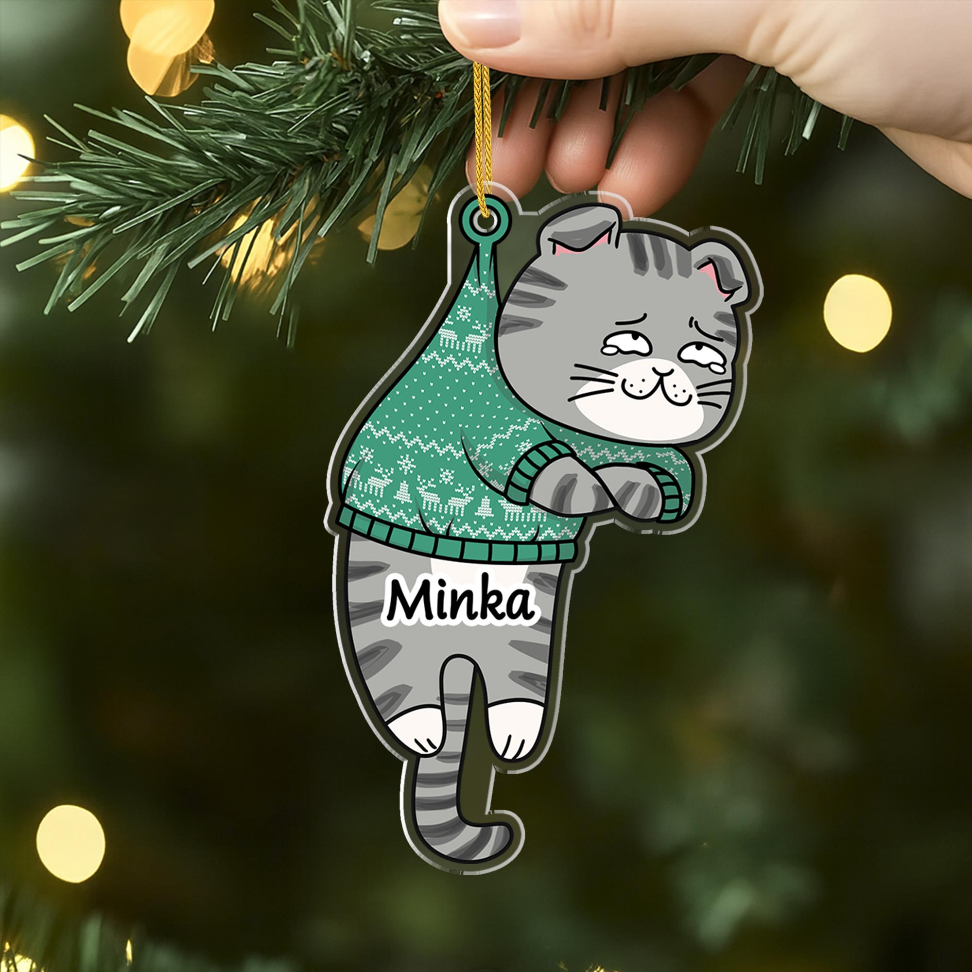 6245OGE2 lustiger katzen anhanger_ acryl weihnachtsschmuck personalisiert 6245O8QAD
